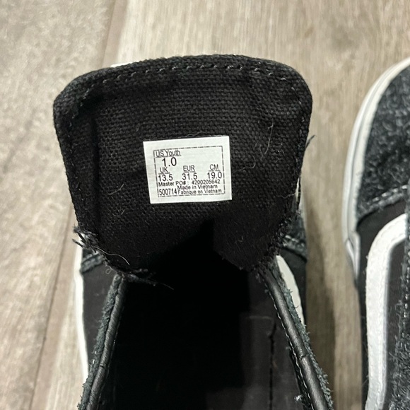 VANS Unisex Sneakers Black and White Vans Size 1 - Picture 5 of 8